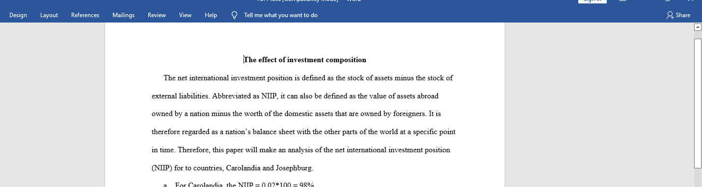 The effect of investment composition