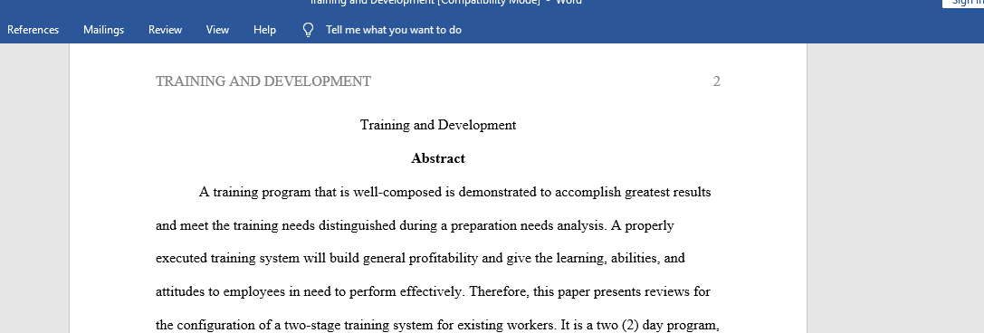 Training and Development