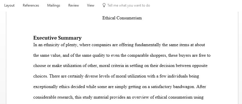 Write an analytical business report on what ethical consumerism means for businesses