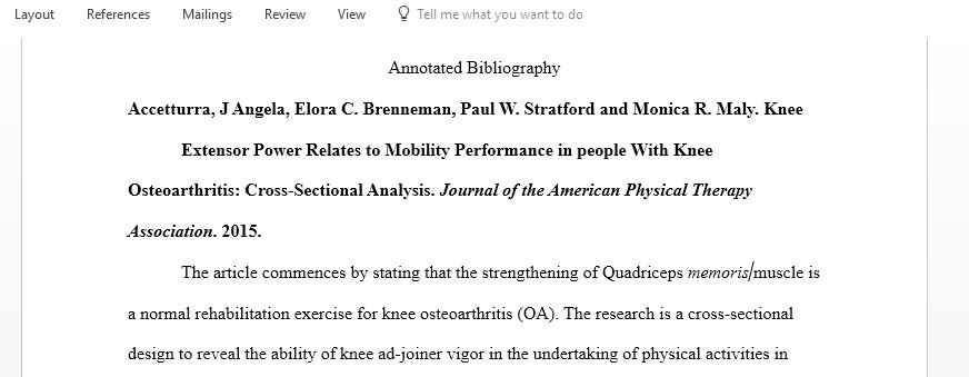 Knee Extensor Power Relates to Mobility Performance 