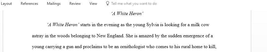  A critical analysis essay on the White Heron