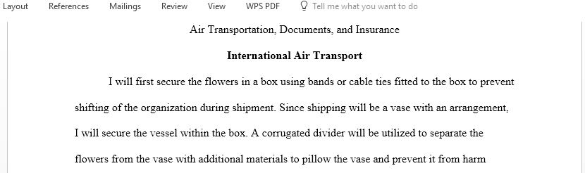 Answer the questions on Air Transportation, Documents, and Insurance