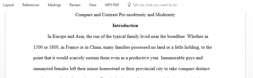 Compare and contrast the differences between modern world and society from 1500’s to 1800’s