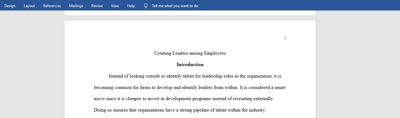Creating leaders among employees