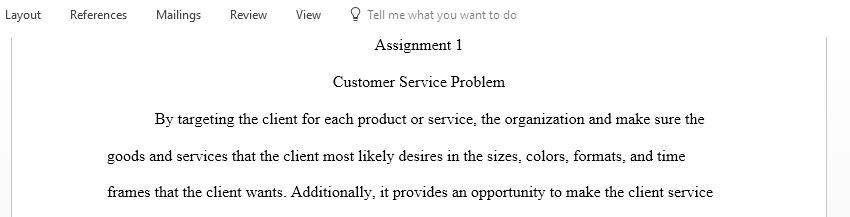 Define the customer service problem
