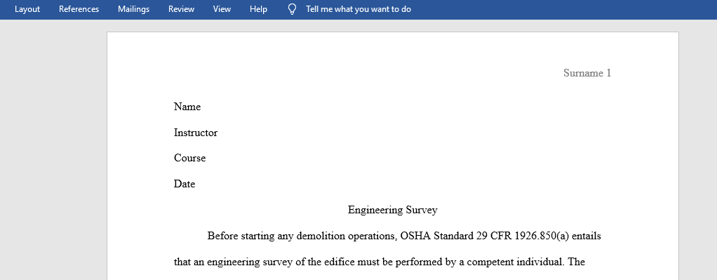 Engineering Survey