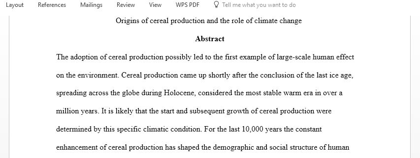 Evaluate theories related to the role of climate and environment and human settlement, focusing on the impact different climate regimes may have had on cereal production in Neolithic China