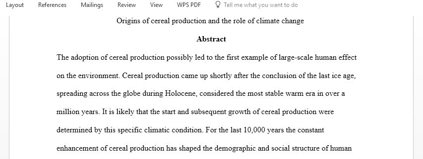 Evaluate theories related to the role of climate and environment and human settlement, focusing on the impact different climate regimes may have had on cereal production in Neolithic China