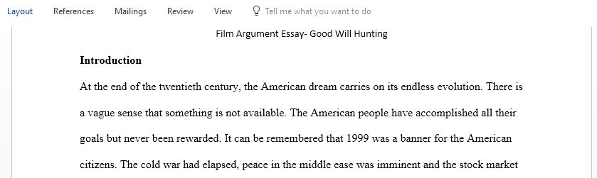 Film Argument Essay- Good Will Hunting