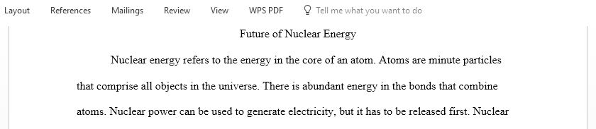 Imagine you are asked to write a short description, as part of a job interview for a position at a power company where you desire to be employed