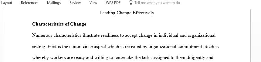 Leading Change Effectively