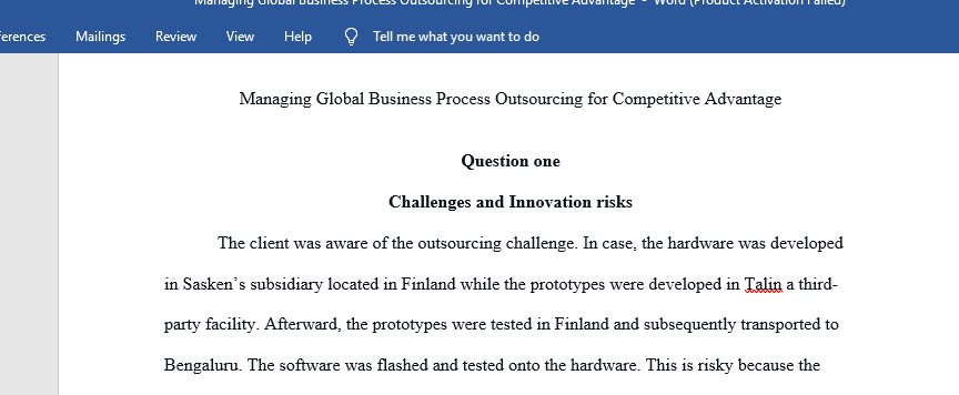 Managing Global Business Process Outsourcing for Competitive Advantage