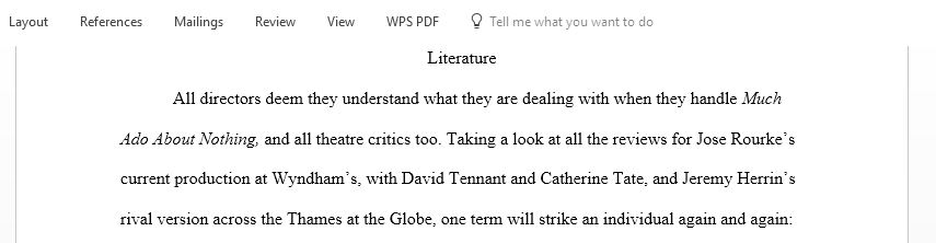 Much Ado About Nothing (1974) this paper argues a particular point of view or idea