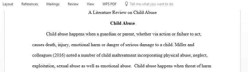My research proposal is Child Abuse