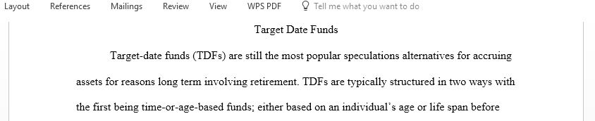 Please read the article Target Date Funds What Under the Hood and let me know your thoughts and conclusion about this article 