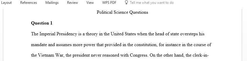 Political Science Questions