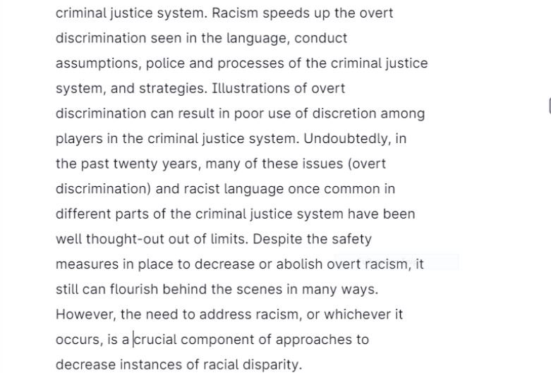 Racial Disparity in the Criminal Justice System