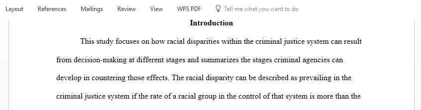 Research paper on Reducing Racial Disparity in the Criminal Justice System