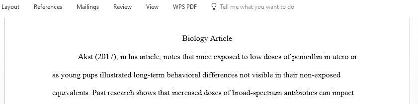 Select an article from a magazine or newspaper that has something in it that pertains to biology