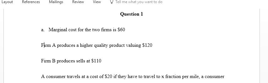 Show how two firms producing differentiated products and compete in prices