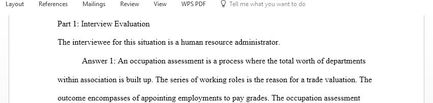 Thanksgiving break assignment on; Informational Interview on Performance Measures and Wall Street Journal Article “Nowhere to Hide for ‘Dead Wood’ Workers”
