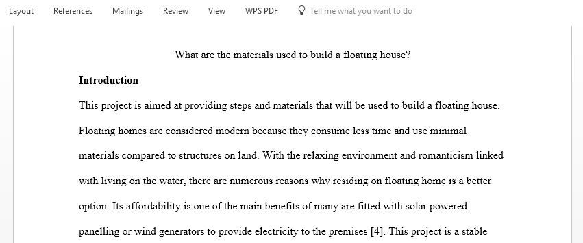 The purpose of our project is to prove that a home on a floating surface can be sustained with the use of green energy