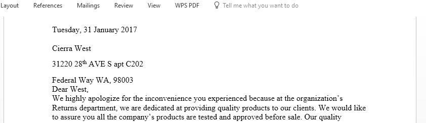 The purpose of this assignment is to know how to write a clear, concise, and coherent business letter in a formal tone with professional style