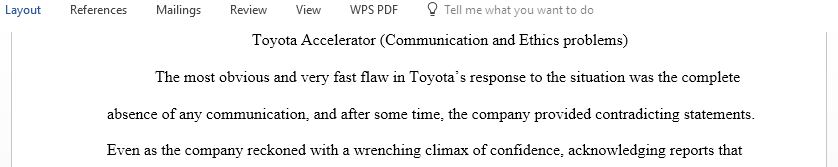 Toyota Accelerator ( Communication and Ethics problems )