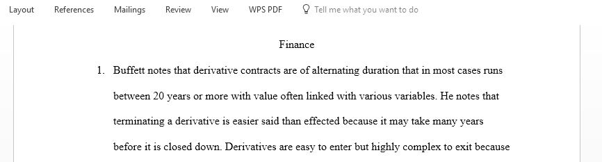 Warren Buffett's love-Hate relationship with derivatives case study