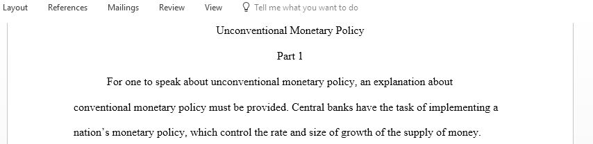 What is QE zero lower bound unconventional monetary policy
