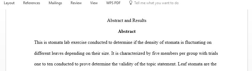 You are required to write an abstract for the Group research lab report