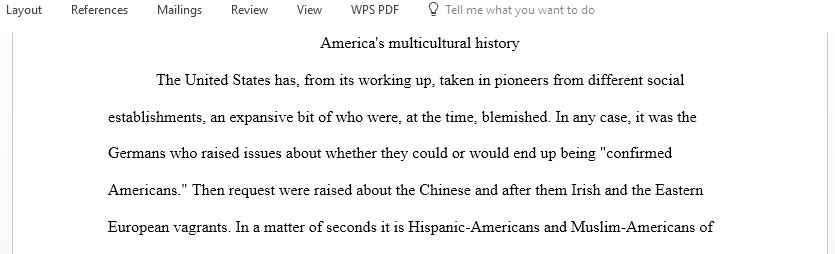 write a research paper on any topic dealing with America's multicultural history