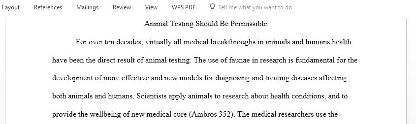 Animal Testing Should Be Permissible