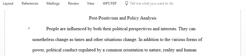 Answer the following questions about post-positivism and policy analysis