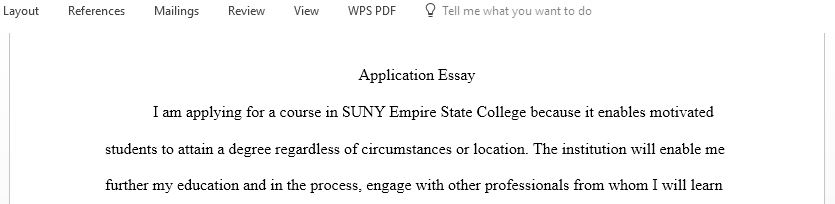 Application essay