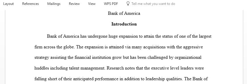 Bank of America Case Study