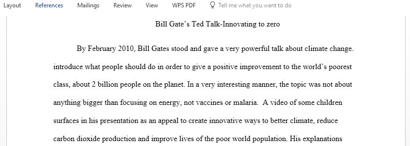Bill Gate’s on energy Ted Talk Innovating to zero 