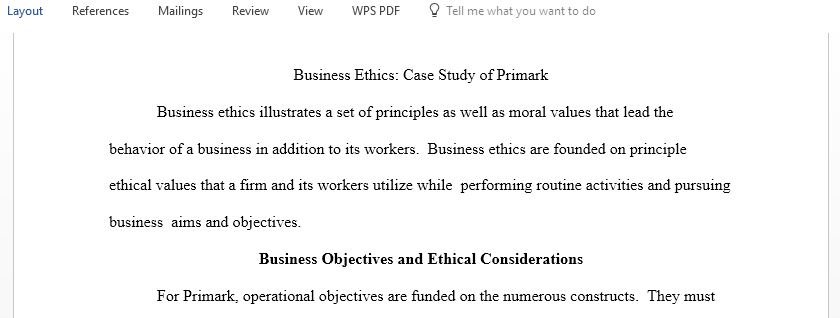 Business Ethics Case Study of Primark