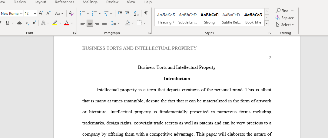 Business Torts and Intellectual Property