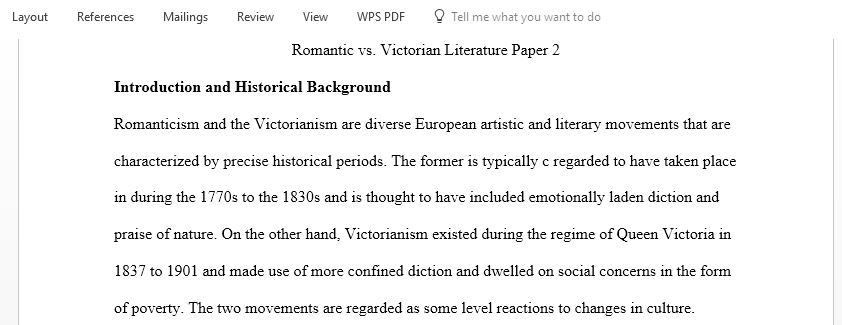 Compare and contrast how social issues were explored and dealt with in both the Romantic and Victorian periods