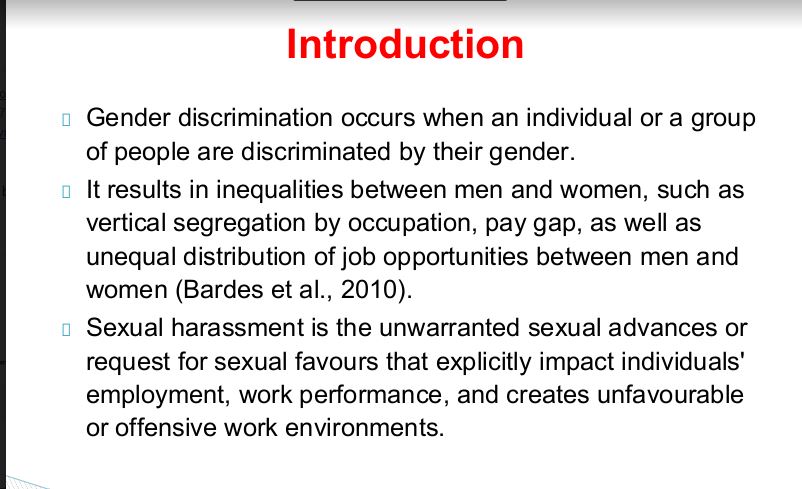 Create a PowerPoint presentation that you might deliver to administration on the following topic gender