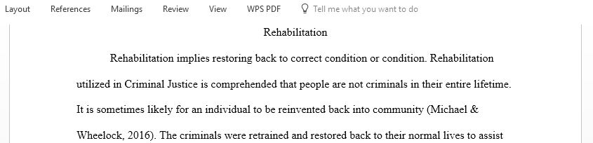 Define rehabilitation. What is the history behind the use of rehabilitation