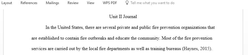 Describe the most common private and public fire prevention organizations in the United States