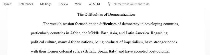 Development politics The difficulties of democratization