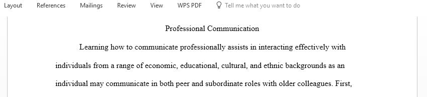 Discuss how learning to communicate professionally will help you to interact effectively with people