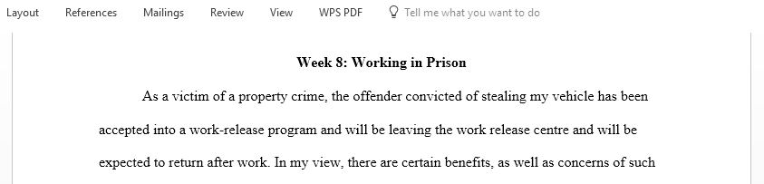 Do you believe that working in Prison programs should be implemented