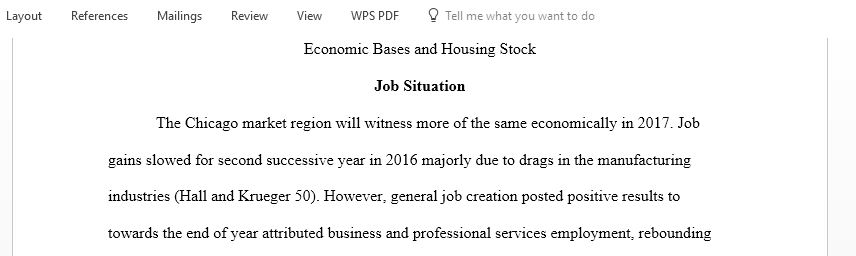 Economic bases and Housing stock in Chicago