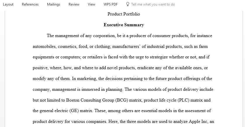 Essay on product portfolio discuss three models of product delivery like; BCG and two other models