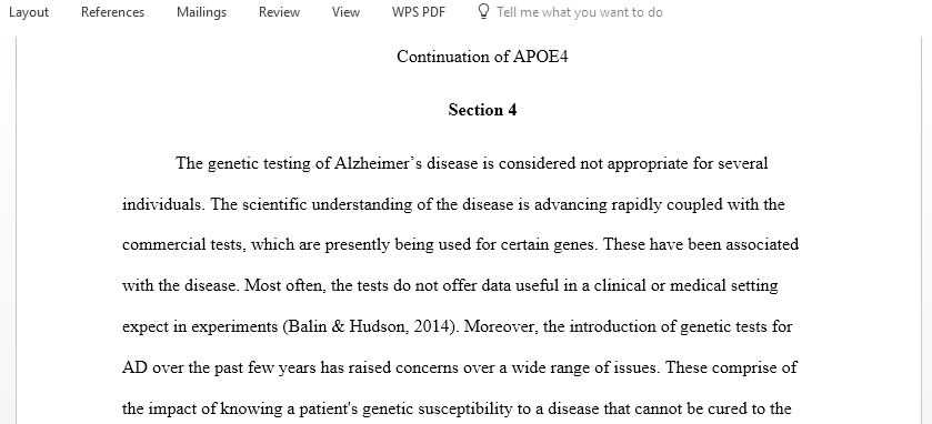 Examine the potential ethical issues regarding the ApoE4 allele