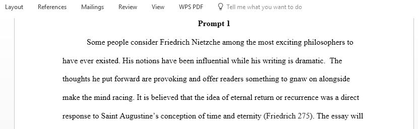 Explain Nietzsche’s idea of eternal recurrence and describe how this thought can be interpreted as a response to Augustine’s interpretation of time and eternity